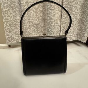 Vintage Japanese  Black Patent Leather Handbag